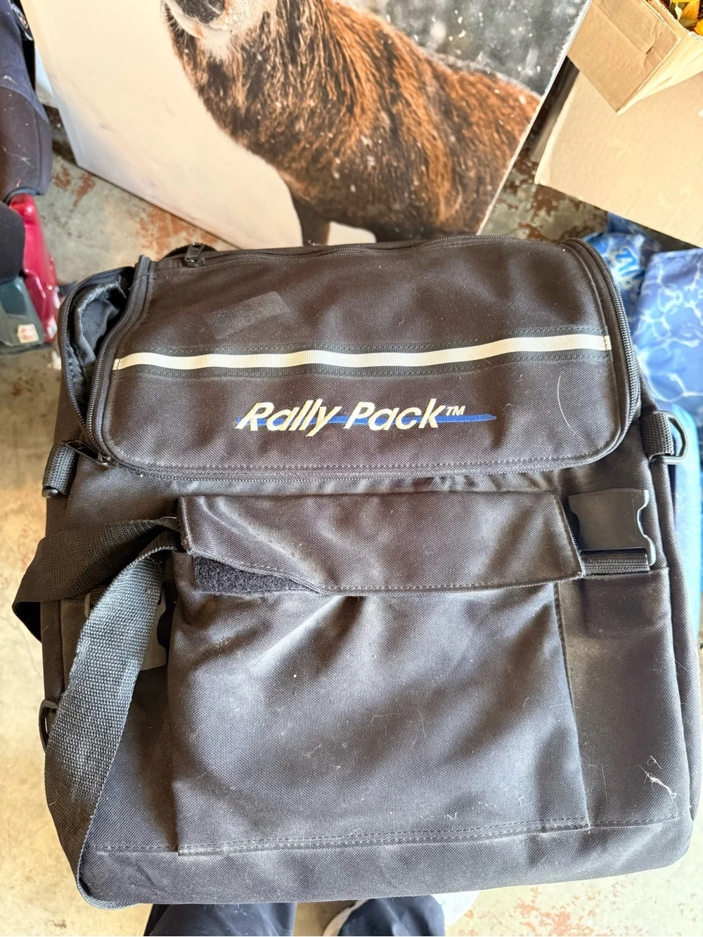 Rally-Pack Men’s Black Motorcycle Bag with Reflective Accent